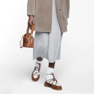 Aquazzura Very Gstaad Shearling Ankle Boots Lambskin Boots Shoes 36